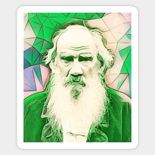 Leo Tolstoy Green Portrait | Leo Tolstoy Artwork 8 Sticker